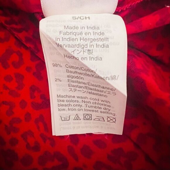 J. Crew Womens Red Leopard Print Long Sleeves Button Down Shirt Size Small - Picture 4 of 5
